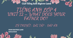 TIẾNG ANH LỚP 4 - UNIT 12 - WHAT DOES YOUR FATHER DO? - LÝ THUYẾT - BÀI TẬP - ĐÁP ÁN