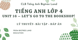 TIẾNG ANH LỚP 4 - UNIT 16 - LET’S GO TO THE BOOKSHOP! - LÝ THUYẾT - BÀI TẬP - ĐÁP ÁN